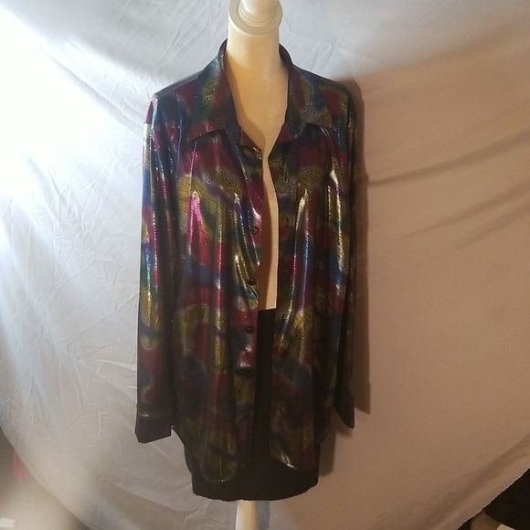 HOST PICK Metallic Multicolored 1970's Disco Shirt Unisex Sz. XXL - Picture 4 of 17